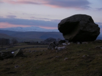 Samson's Toe, a glacial erratic and a landmark visible on the approach to Lower Winskill.